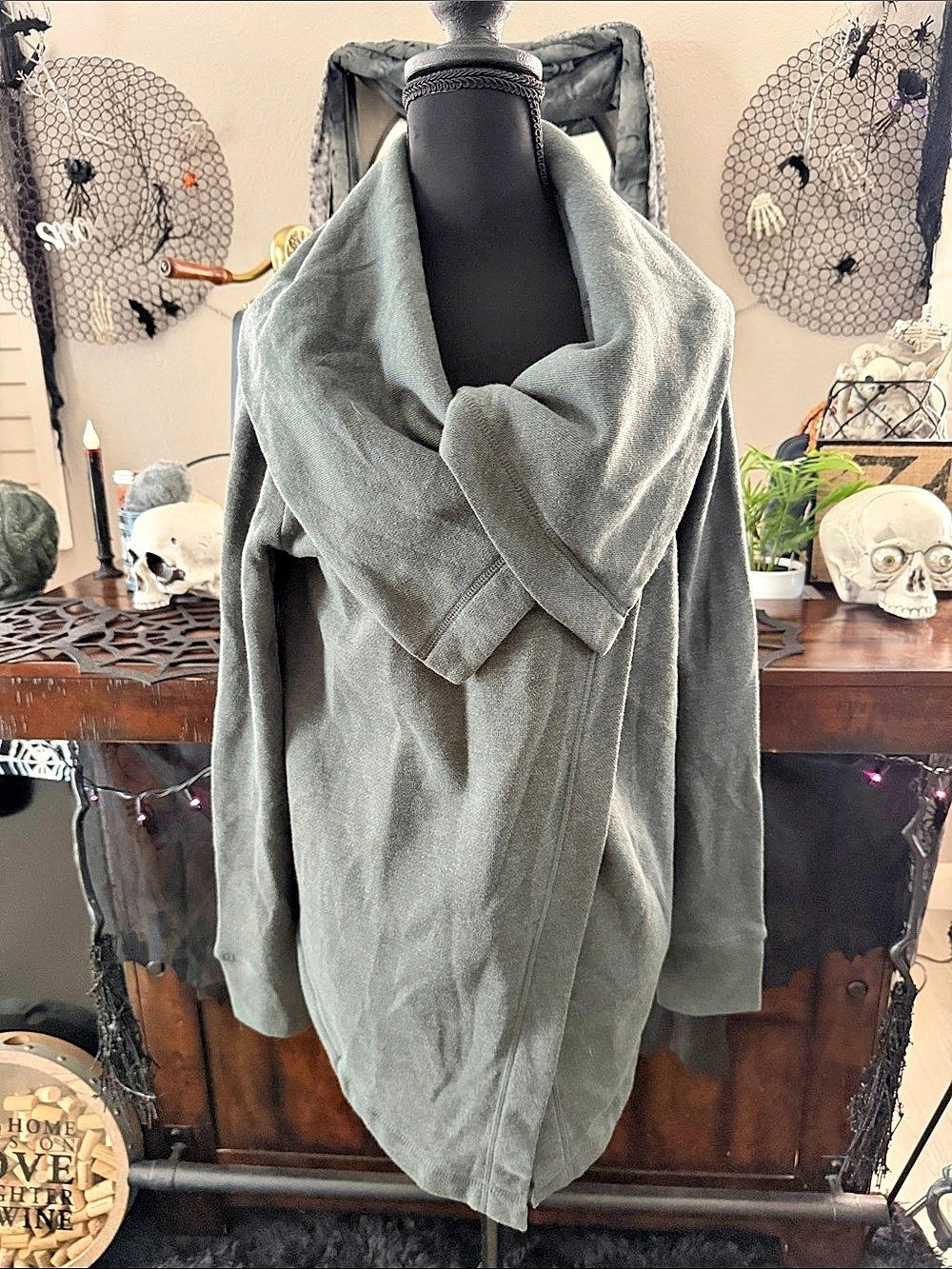 Z by Zella Shooting Star Drape Cardigan In Green Nebul